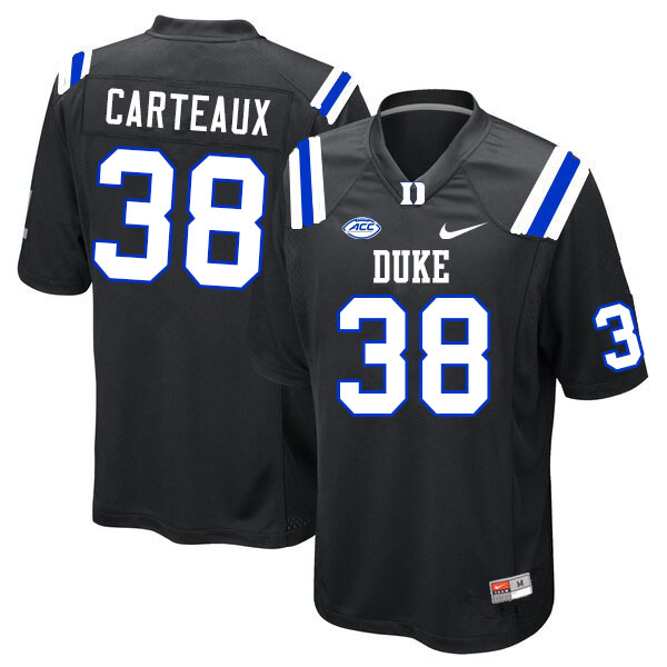 Men #38 Cole Carteaux Duke Blue Devils College Football Jerseys Sale-Black - Click Image to Close